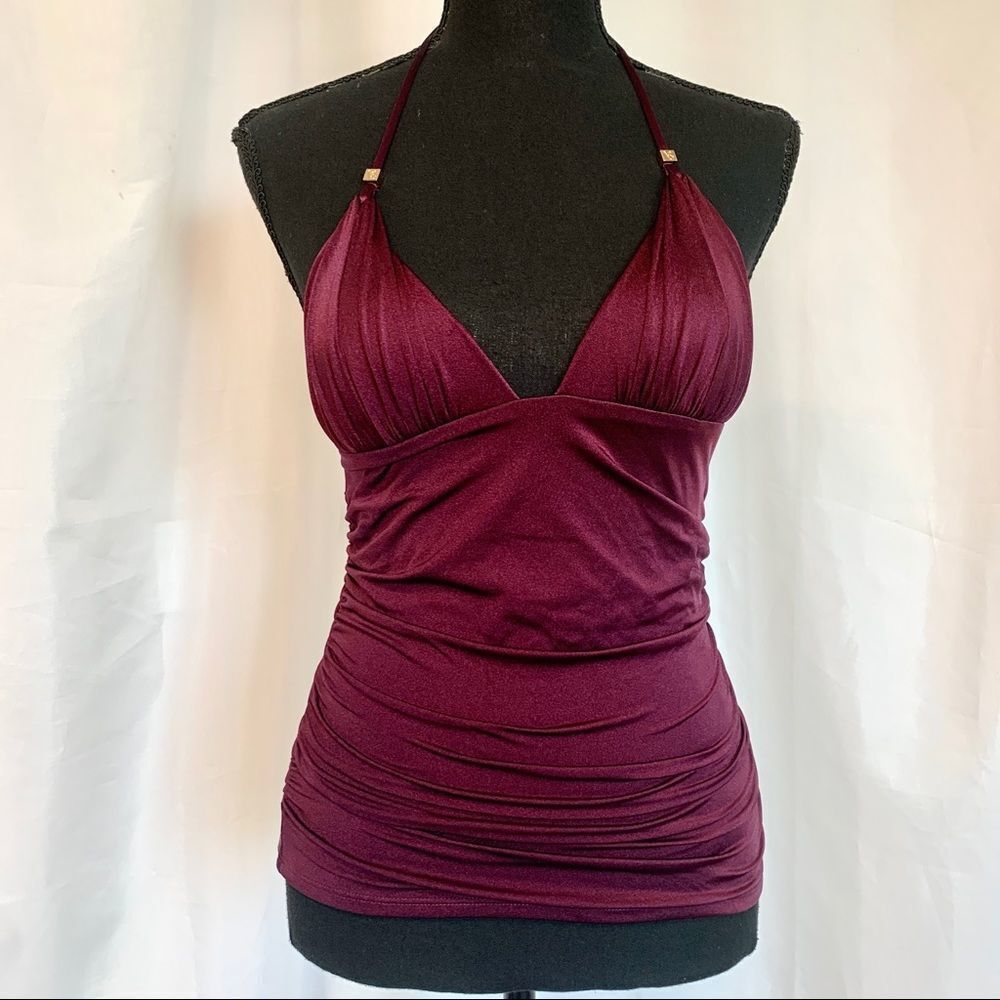 Victoria’s Secret forever Tankini eggplant maroon burgundy plum purple Sz S - Picture 2 of 10